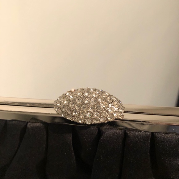 Clutch elegant shiny diamond latch silver evening - Picture 2 of 4